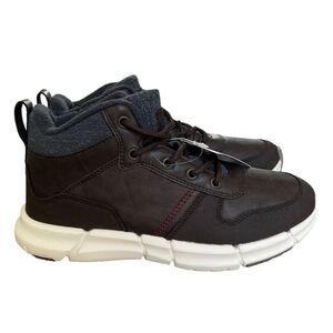 Young Spirit London athletic ankle boot with zipper, brown Leather denim Sz 6.5